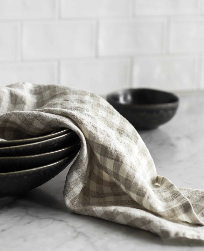 Napkin | LIN | BEIGE Gingham | Pack of 2