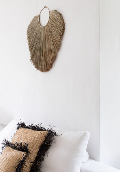 HOUSSE DE COUSSIN | RAFFIA | NOIR