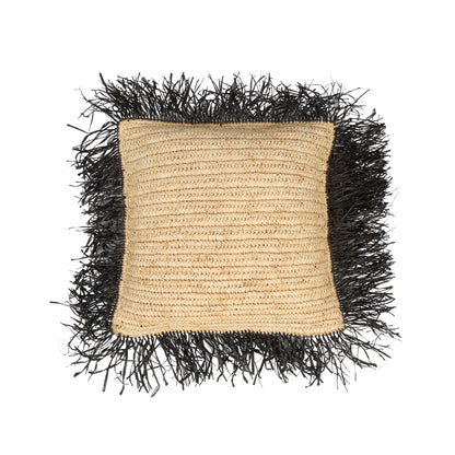 HOUSSE DE COUSSIN | RAFFIA | NOIR