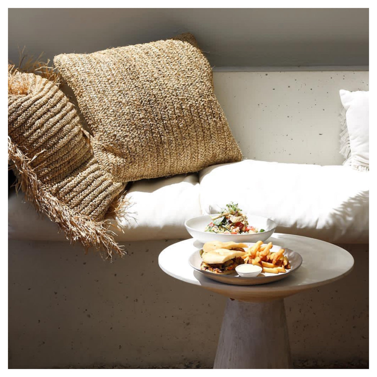 HOUSSE DE COUSSIN | FLORES | RAFFIA