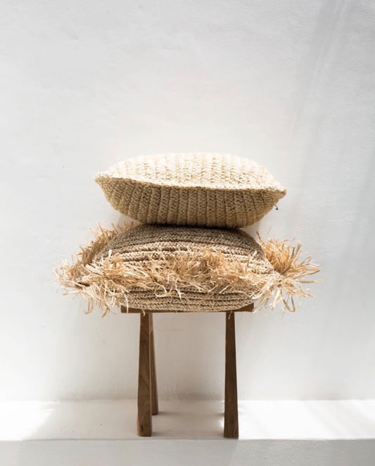 HOUSSE DE COUSSIN | FLORES | RAFFIA